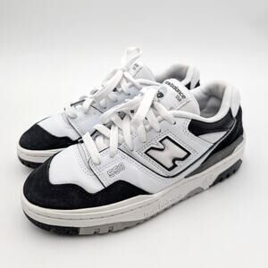 New Balance 550 Trainers Athletic Shoes Lace-Up White/Black Boy's Size US4.5